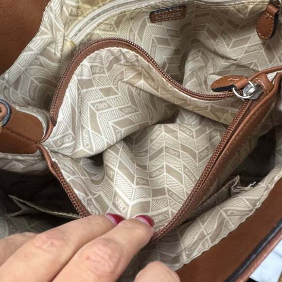 Chaps Dresden Faux Leather Bucket Shoulder Bag - Picture 9 of 13